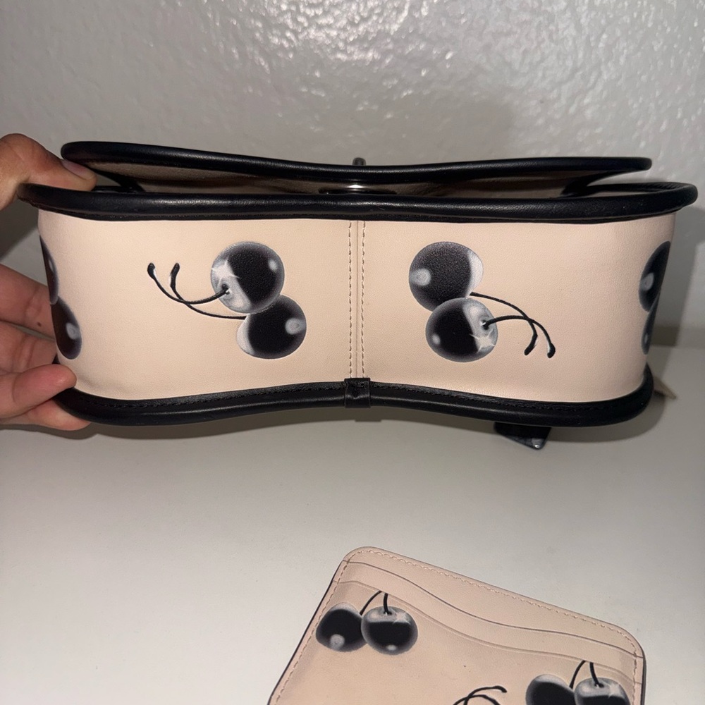 Coachtopia Wavy Dink Black Cherry Print Bag With Card Case - Picture 5 of 13